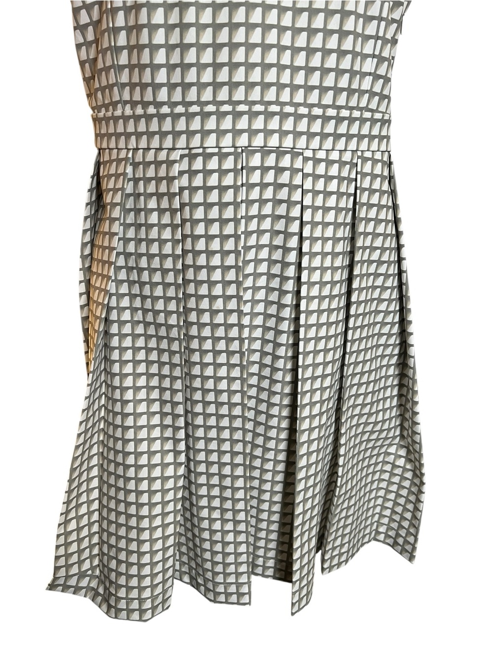 Tory Burch Stretch Golf Pleated Shirt Dress in Grey Gradient Gingham Size 6 - Picture 4 of 15
